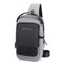 ARCTIC HUNTER Τσάντα Crossbody XB00105-BK, USB, αδιάβροχη, γκρι