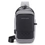 ARCTIC HUNTER Τσάντα Crossbody XB00105-BK, USB, αδιάβροχη, γκρι
