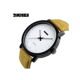 Ρολόι χειρός ανδρικό SKMEI 1208 YELLOW/WHITE LEATHER