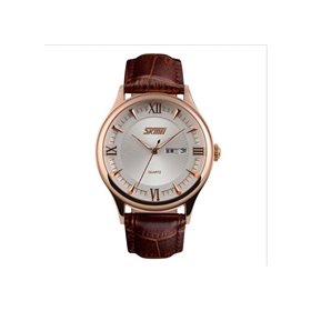 Ρολόι χειρός ανδρικό SKMEI 9091 GOLDEN LEATHER