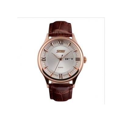 Ρολόι χειρός ανδρικό SKMEI 9091 GOLDEN LEATHER