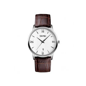 Ρολόι χειρός ανδρικό SKMEI 9130 SILVER/BROWN GENT