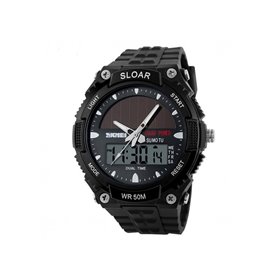 Αθλητικό ρολόι χειρός ηλιακής φόρτισης αδιάβροχο με LED ψηφιακή και αναλογική ώρα SKMEI 1049 BLACK