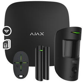 Σετ κεντρικής μονάδας IP & Dual Sim , σε μαύρο χρώμα. AJAX SYSTEMS - BLACK STARTER KIT CAM