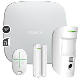 Σετ κεντρικής μονάδας IP & Dual Sim , σε λευκό χρώμα. AJAX SYSTEMS - WHITE STARTER KIT CAM