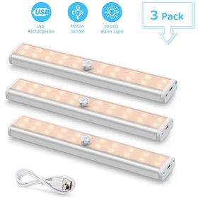 Fansteck led φώτα με αισθητήρα κίνησης 4000 K θερμό λευκό πακέτο 3 τμχ