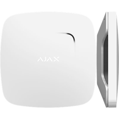 AJAX SYSTEMS - FIRE PROTECT 8209 Ασύρματος ανιχνευτής καπνού με αισθητήρα θερμοκρασίας, σε λευκό χρώμα.