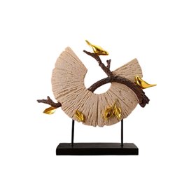 Στρογγυλό Διακοσμητικό με χρυσά πουλιά