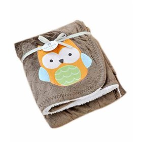 Βρεφική καφέ κουβέρτα με κουκουβάγια