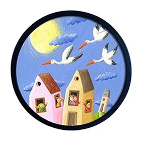 Διακοσμητικό κάδρο σπιτάκια