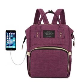 Τσάντα πλάτης μωρού μωβ με USB LTS