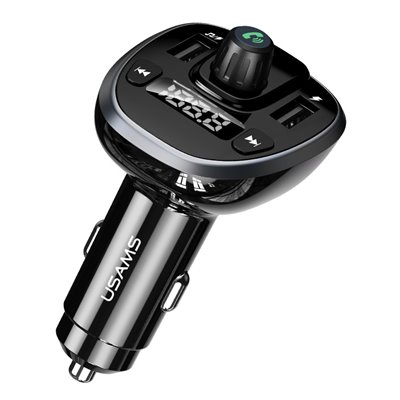 VSAMS FM transmitter με οθόνη, 2x USB, SD card, 3.4A, μαύρο
