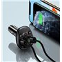 VSAMS FM transmitter με οθόνη, 2x USB, SD card, 3.4A, μαύρο
