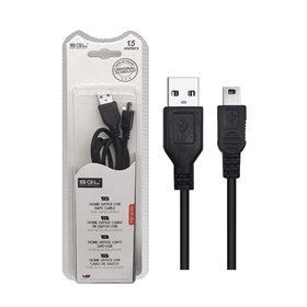 Καλώδιο USB-A male-mini USB-B male - 1.5m - 197501