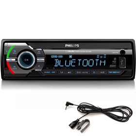 Philips CE235BT/GRS MIC Ηχοσύστημα αυτοκινήτου με Bluetooth και εξ. μικρόφωνο σετ, είσοδο επιπλέον μικρ., USB, κάρτα SD και Aux-