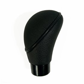 AutoGS 37113 Οβάλ πόμολο λεβιέ ταχυτήτων μαύρο δερμάτινο