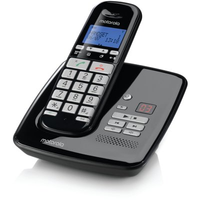 Motorola S3011 BLACK (Ελληνικό Μενού) Ασύρματο τηλέφωνο με τηλεφωνητή συμβατό με ακουστικά βαρηκοΐας