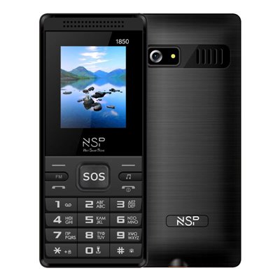 NSP 1850DS BLACK (Ελληνικό Μενού) Κινητό τηλέφωνο Dual SIM με Bluetooth, οθόνη 1.8″, κουμπί SOS, 30 ημέρες αυτονομία και ΔΩΡΟ ha