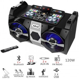 Akai DJ-530 Party speaker με Bluetooth, μίκτη και LED – 120 W RMS