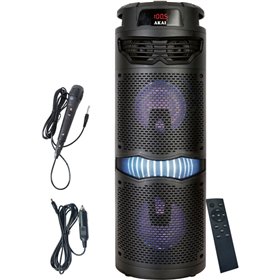 Akai ABTS-636 Φορητό ηχείο Bluetooth karaoke με USB, LED, Aux-In, φορτιστή αυτοκινήτου και application – 40 W