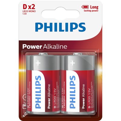 Philips LR20P2B/GRS Αλκαλικές μπαταρίες υψηλής απόδοσης 2 τμχ D