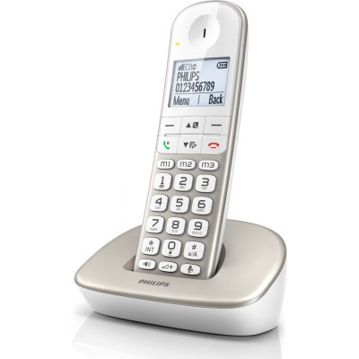 Philips XL4901S/GRS (Ελληνικό Μενού) Ασύρματο τηλέφωνο συμβατό με ακουστικά βαρηκοΐας, με ανοιχτή ακρόαση, φωτ. οθόνη και φραγή 