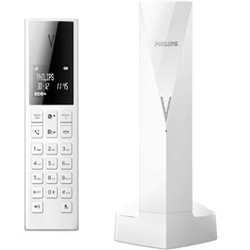 Philips M3501W/GRS Λευκό (Ελληνικό Μενού) Ασύρματο τηλέφωνο με ανοιχτή ακρόαση, φωτ. οθόνη, φραγή κλήσεων, 50 μνήμες και micro-U