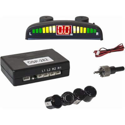 Osio OSP-282 Μαύρο Αισθητήρες παρκαρίσματος με 4 αισθητήρες 18 mm, οθόνη και buzzer