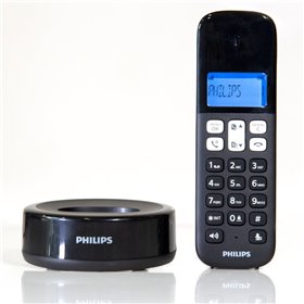 "Philips D1611B/GRS Μαύρο (Ελληνικό Μενού) Ασύρματο τηλέφωνο ανοιχτή ακρόαση Philips D1611B/GRS Μαύρο (Ελληνικό Μενού) Ασύρματο τηλέφωνο ανοιχτή ακρόαση, φωτιζόμενη οθόνη και 50 μνήμες
