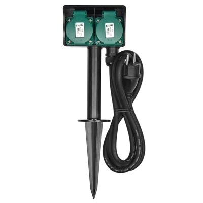 Heitech 04003652 Αδιάβροχη διπλή πρίζα κήπου