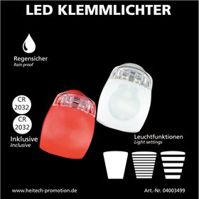 Heitech 04003499 Σετ LED φώτα αδιάβροχα ποδηλάτου λευκό – κόκκινο
