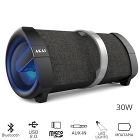 Akai ABTS-V1 Φορητό ηχείο Bluetooth με USB, LED, micro SD και Aux-In – 30 W