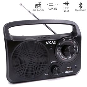 "Akai APR-85BT Φορητό αναλογικό ραδιόφωνο με Bluetooth Akai APR-85BT Φορητό αναλογικό ραδιόφωνο με Bluetooth, USB και Aux-In