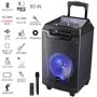 Akai ABTS-AW8 Φορητό Bluetooth karaoke party speaker με LED, ασύρματο μικρόφωνο και υποδοχή για μικρόφωνο και όργανο – 30 W RMS