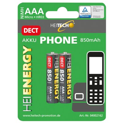 Heitech 04002162 Επαναφορτιζόμενες μπαταρίες για ασύρματα τηλέφωνα ΑΑΑ / LR03 / Micro