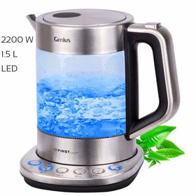 First Austria FA-5405-5 Γυάλινος βραστήρας με έλεγχο θερμοκρασίας και LED 1.5 L 2200 W