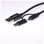 Osio OTU-495B Καλώδιο USB σε micro USB & USB TYPE C με αντάπτορα – 1 m