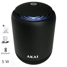 "Akai ABTS-S4 Μεταλλικό ηχείο Bluetooth με LED Akai ABTS-S4 Μεταλλικό ηχείο Bluetooth με LED, USB και κάρτα SD – 5 W