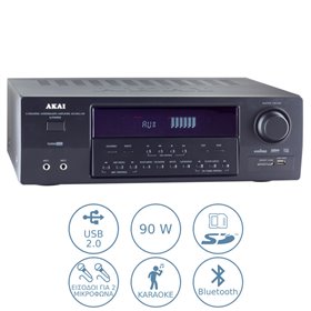 Akai AS110RA-320BT Ραδιοενισχυτής karaoke με Bluetooth και USB – 90 W Akai AS110RA-320BT Ραδιοενισχυτής karaoke με Bluetooth και USB – 90 W