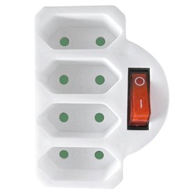 Heitech 04003002 Πολύπριζο σούκο προς 4 απλές πρίζες με διακόπτη και παιδική προστασία Heitech 04003002 Πολύπριζο σούκο προς 4 απλές πρίζες με διακόπτη και παιδική προστασία