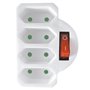 Heitech 04003002 Πολύπριζο σούκο προς 4 απλές πρίζες με διακόπτη και παιδική προστασία