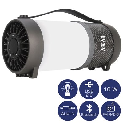 Akai ABTS-40 Φορητό ηχείο Bluetooth και φανάρι LED – 10 W