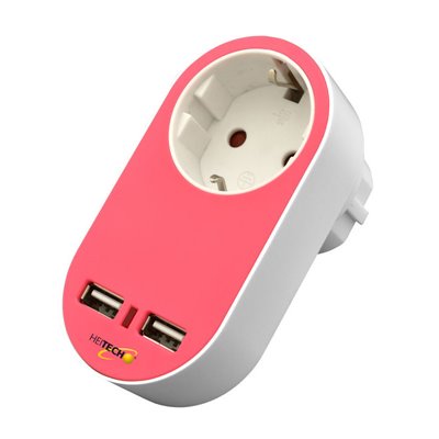 Heitech 04002264 Πρίζα σούκο με 2 USB