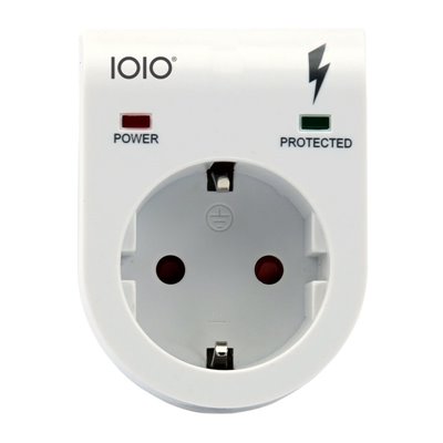 Olympia IOIO SD 2100S Λευκή μονή πρίζα με προστασία υπέρτασης