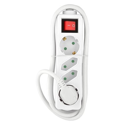 Heitech 04003488 Πολύπριζο 4 θέσεων με διακόπτη (2 σούκο και 2 απλές) και παιδική προστασία