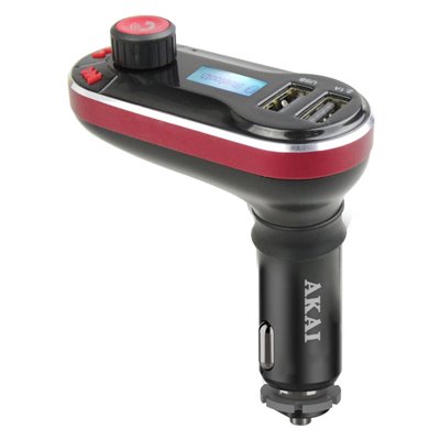 Akai FMT-66B FM transmitter και φορτιστής αυτοκινήτου με Bluetooth, 2 USB, Aux-In και κάρτα SD