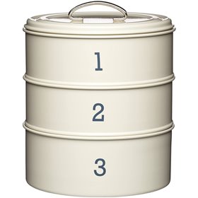 Σετ με 3 στοιβαζόμενα δοχεία Kitchen Craft Living Nostalgia σε λευκό χρώμα