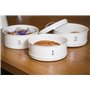 Σετ με 3 στοιβαζόμενα δοχεία Kitchen Craft Living Nostalgia σε λευκό χρώμα