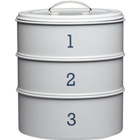 Σετ με 3 στοιβαζόμενα δοχεία Kitchen Craft Living Nostalgia σε γκρι χρώμα