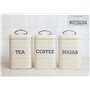 Σετ 3 δοχεία καφέ, τσαγιού και ζάχαρης KitchenCraft Living Nostalgia Steel σε κρεμ χρώμα
